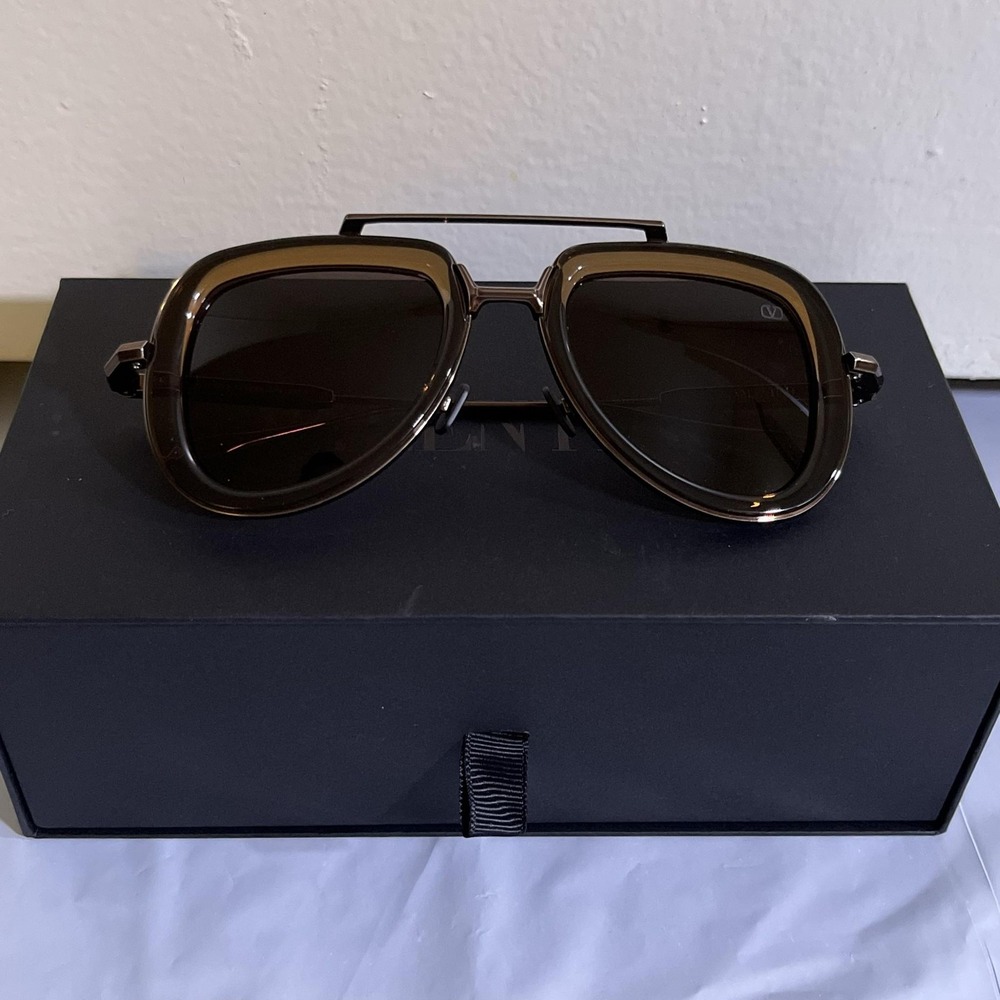 Valentino V-LSTORY Sunglasses Womens Brown Aviator VLS-129D-50 Eyewear Tinted